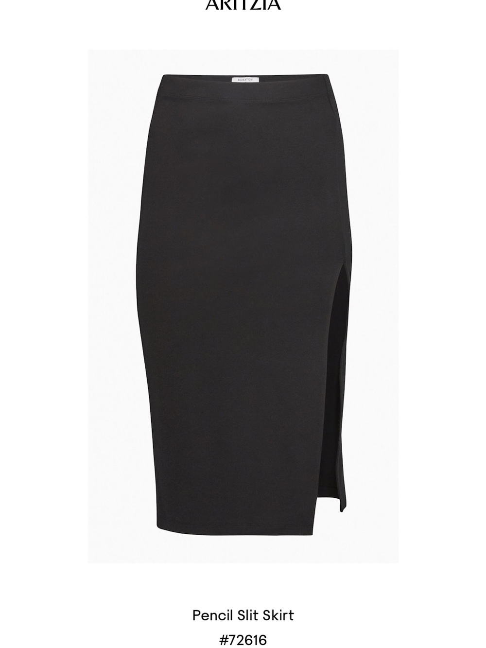 Aritzia Babaton Pencil Slit Skirt Black